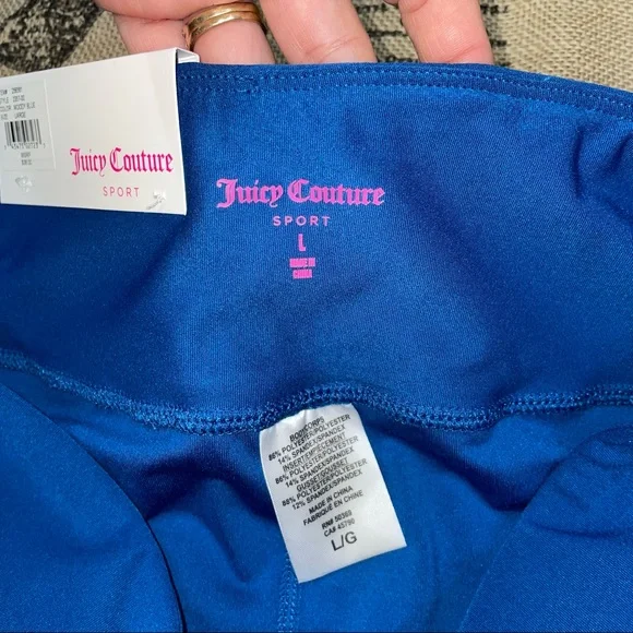 Juicy Couture NWT! Sport Moody Blue Mesh Inserts Essential Legging Size L - Picture 11 of 13